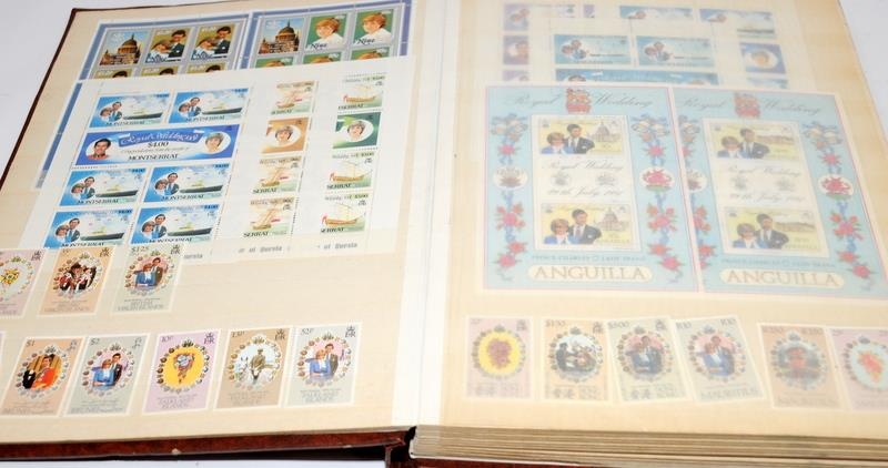 Three stamp albums to include QEII Coronation Omnibus, a stock book of unused world stamps - Image 8 of 16