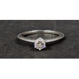 Diamond solitaire 0.33 Tiffany & Co Platinum ring Size O, Boxed