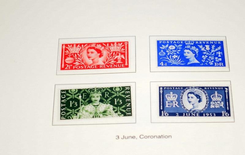 Three stamp albums to include QEII Coronation Omnibus, a stock book of unused world stamps - Image 6 of 16