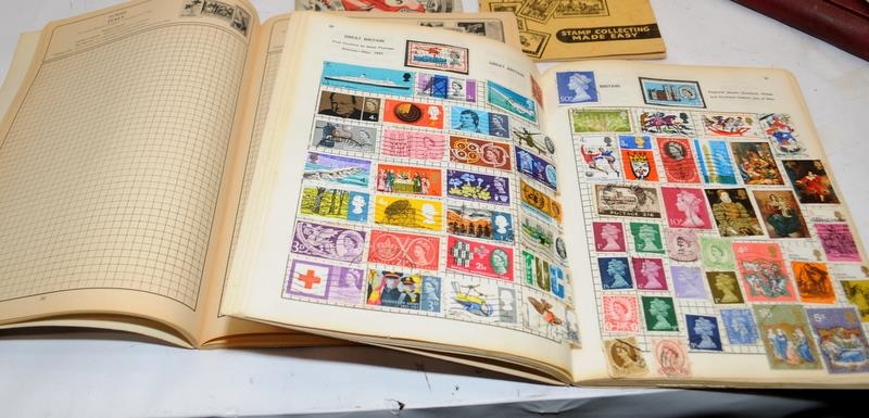 A number of vintage schoolboy stamp albums containing many world stamps. Includes Penny Black, Penny - Image 3 of 8