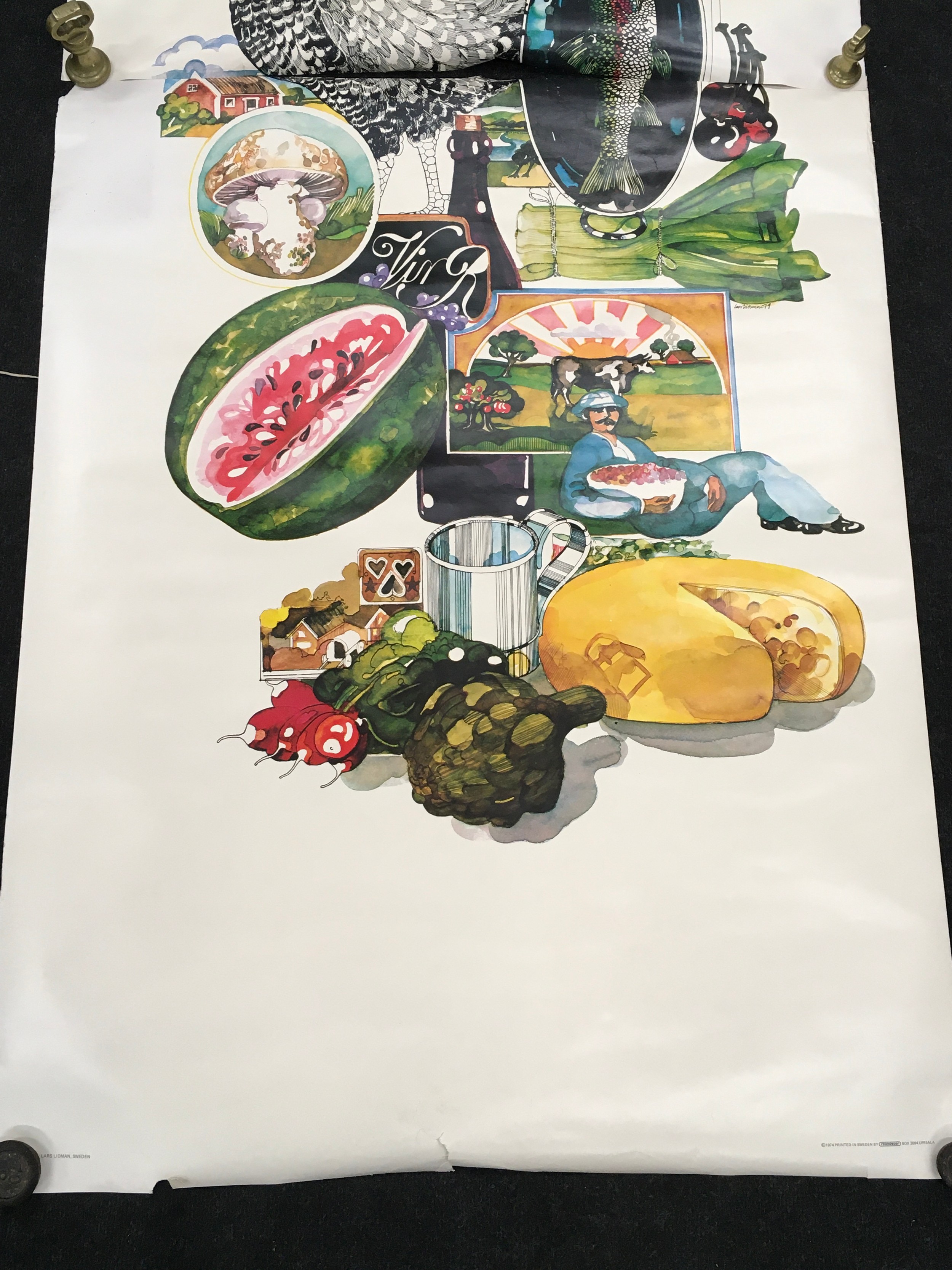 Scandecor vintage 1970's food advertising exhibition poster in two parts. Artist Lars Lidman - Image 2 of 6