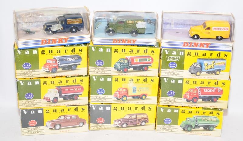 Collection of boxed Vanguards and Dinky die-cast vehicles. Models appear excellent, boxes have