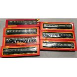 7 x Hornby OO gauge Inter-City coaches - Fair to Good condition.