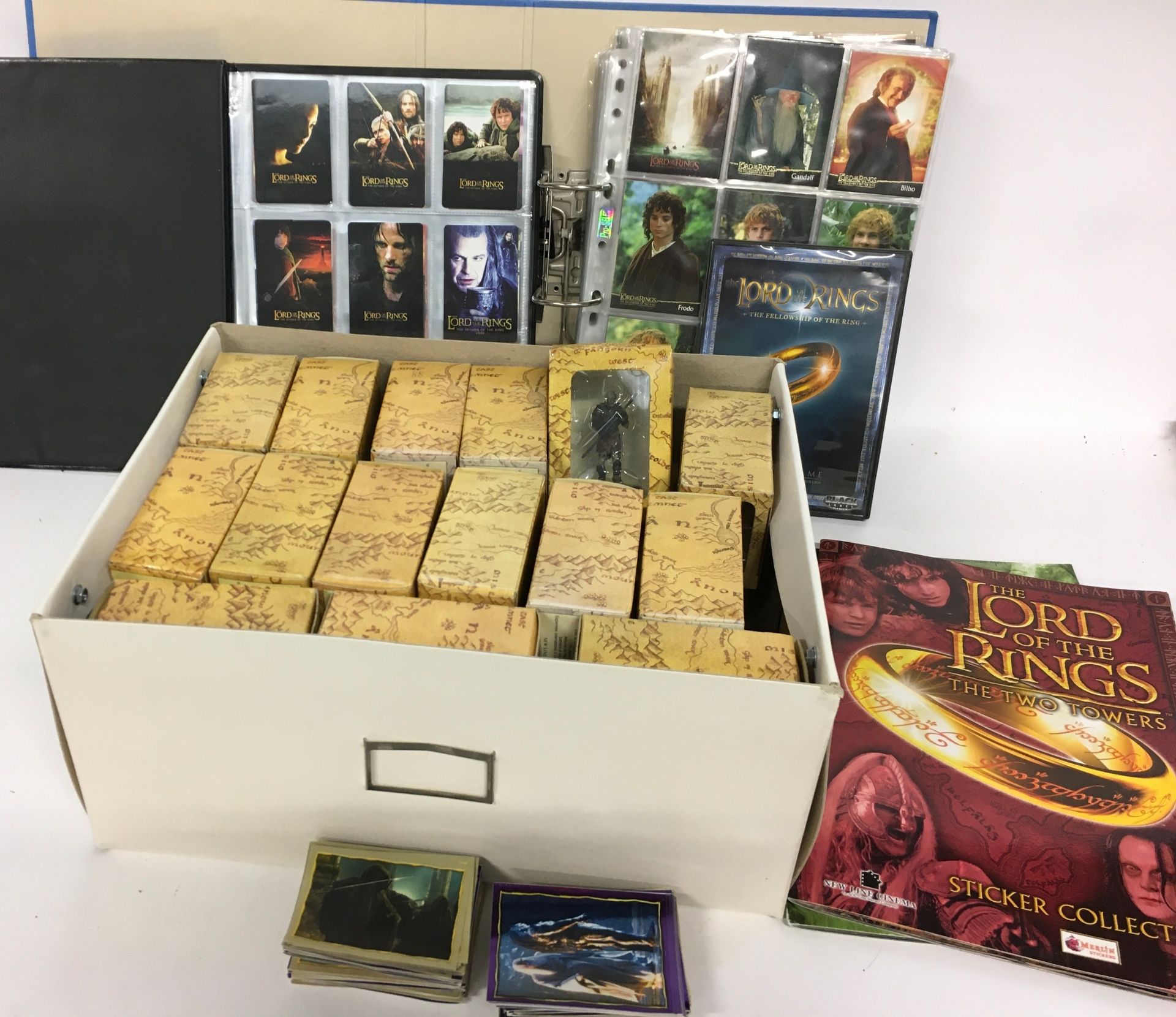 Lord of the Rings group to include 30 boxed figures, collectors cards, stickers and albums and PC