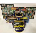 Batman related group to include Corgi 1:18 and 1:24 scale Batmobiles, 1:18 scale Hot Wheels