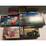7 x Lego sets: 75884 1968 Ford Mustang Fastback, 40251 3 in 1 money bank, 40220 London Bus, 40234