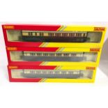Hornby OO gauge group of GWR coaches consisting of 2 x R4523 Composite 6135 and R4524 Brake Coach