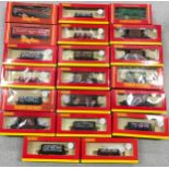 Hornby OO Gauge group of boxed rolling stock to include R001 BP Petrol Tank Wagon, R6232 4 Plank