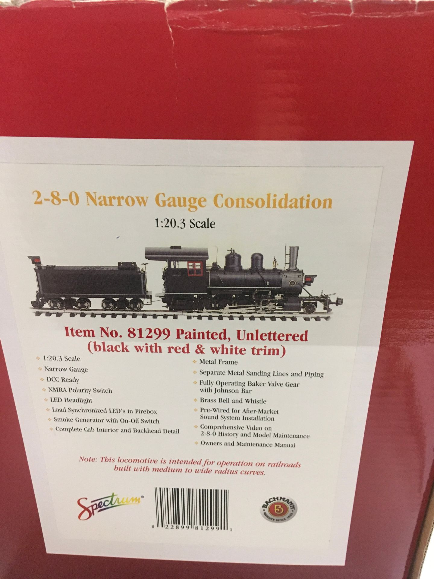 Bachmann Spectrum 81299 G Scale 2-8-0 Narrow Gauge Consolidation locomotive. DCC Ready. Appears - Image 3 of 4