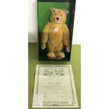 Steiff Dicky Bear replica 1930, white tag 0172/32, LE 20000, dark blonde mohair teddy bear with