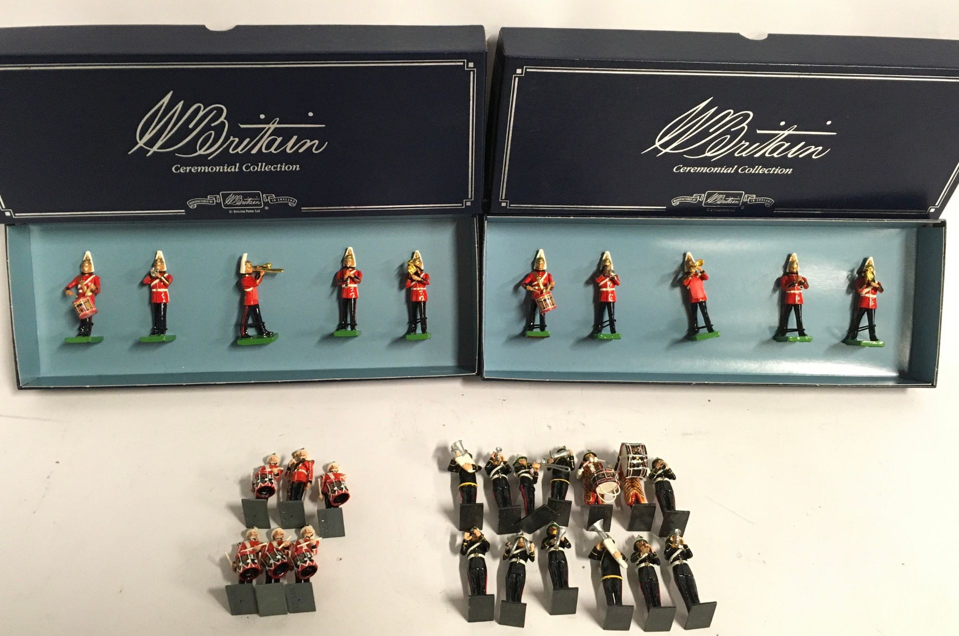 2 x Britains Ceremonial Collection 00157 Band of the Life Guards 5 piece set together with