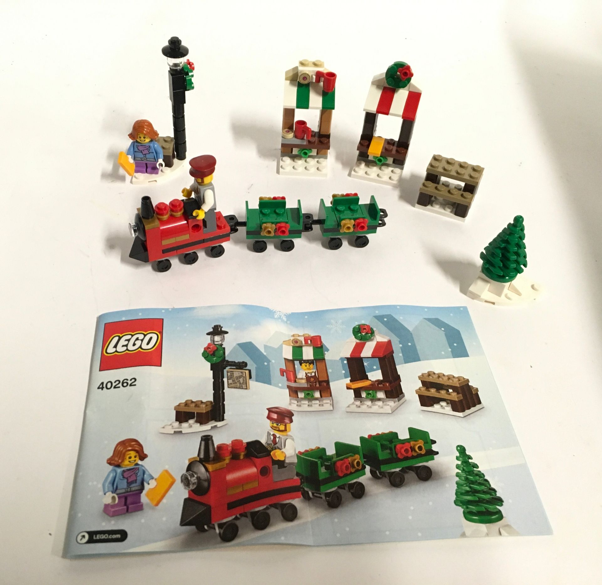 Lego Creator 10254 Winter Holiday Train set and 40262 Christmas Train Ride. Both sets have a few - Image 2 of 3