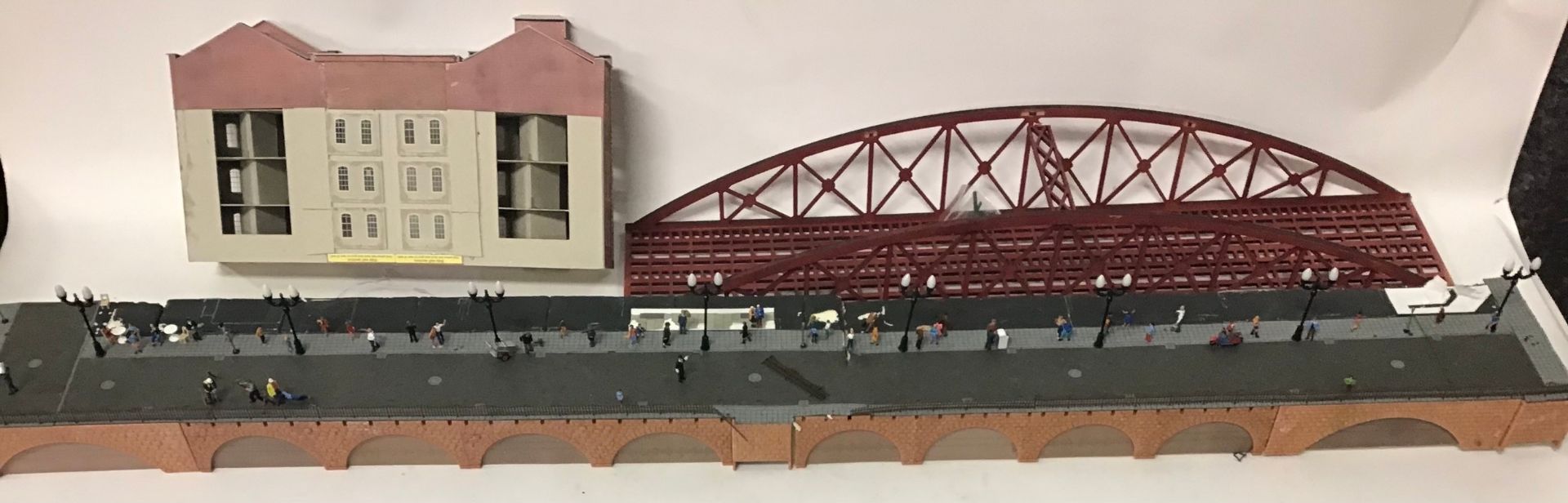 Large collection of OO gauge plastic and card buildings to include a large bridge. Viewing - Image 2 of 2