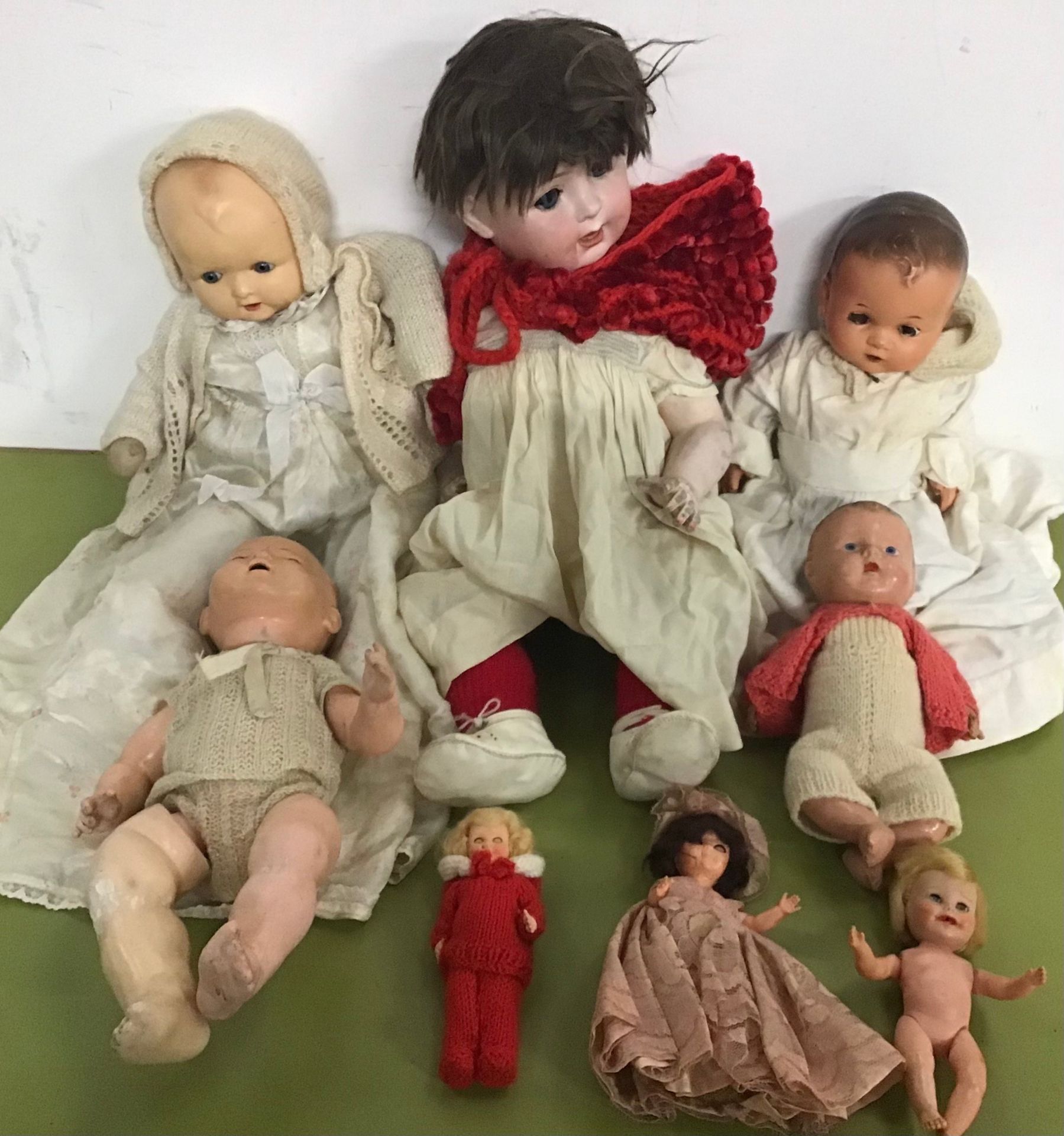 Collection of vintage dolls to include makers Reliable, Rosebud, Plastex and German HW mark - see