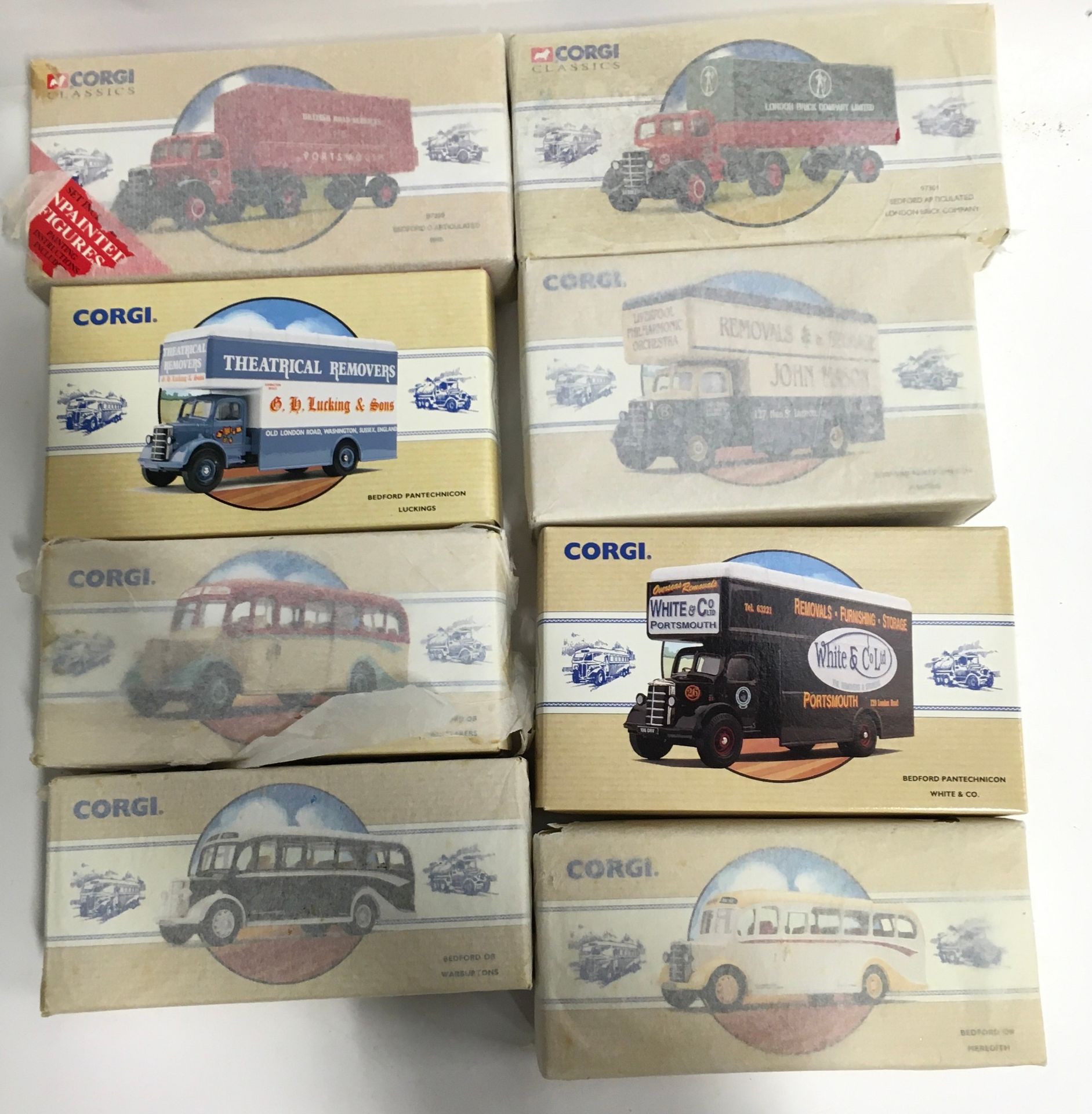 Corgi Classic Commercial group of models to include 97091 Bedford Pantechnicon Luckings, 97113
