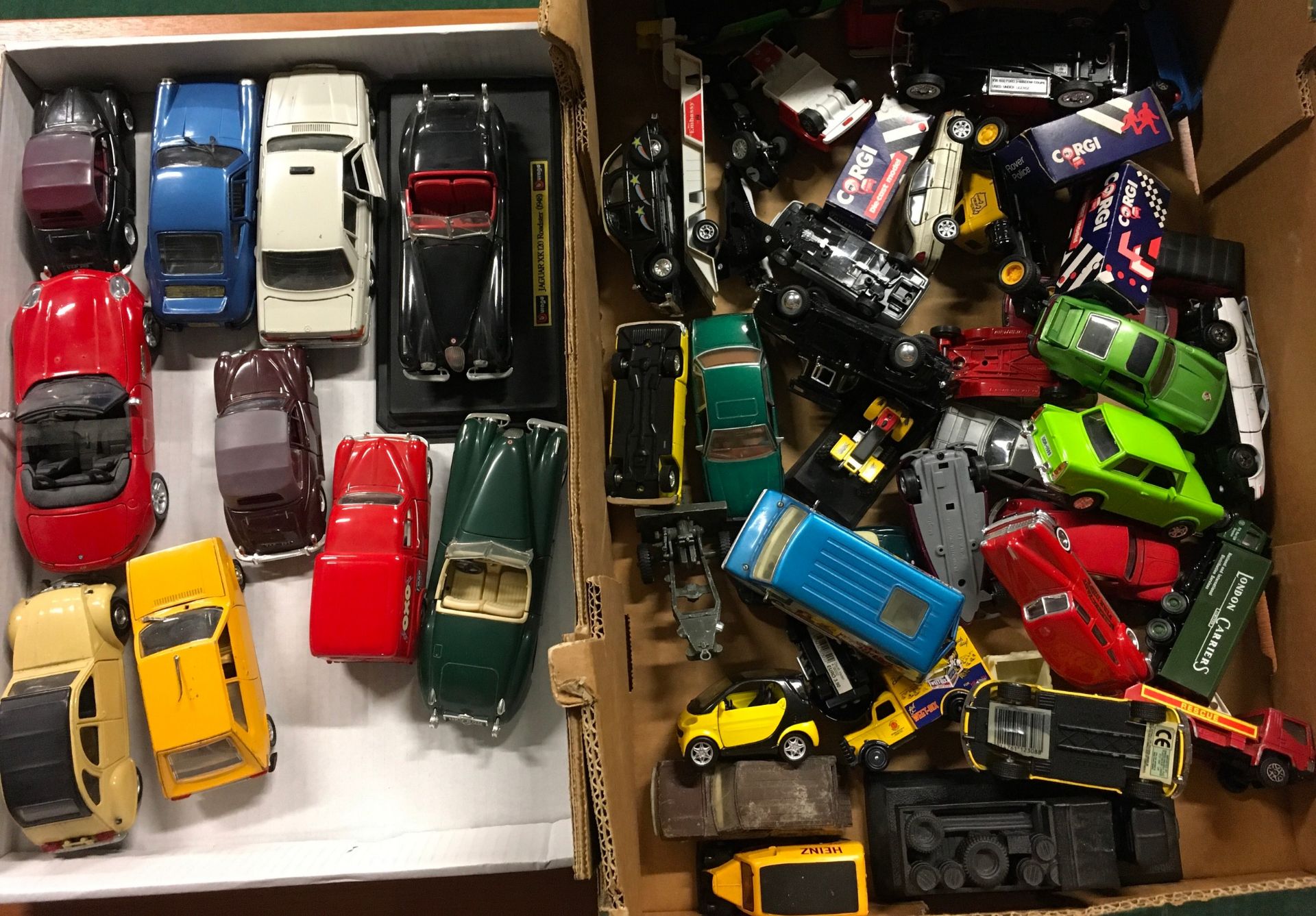 Collection of unboxed diecast models to include Burago, Polistil, Matchbox, Corgi and others.