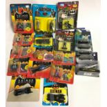 Batman bubble pack group of diecast vehicles and figures by ERTL and Hot Wheels. 2 not in bubble