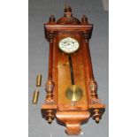 Quality weight driven pendulum wall clock c/w weights, keys etc. Good size o/all length approx