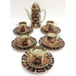 Booths Imari pattern coffee set for four place settings with extras. 17 pieces in all (milk jug