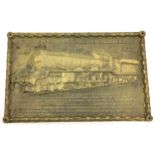 King George V 1927-1977 Golden Jubilee Railway locomotive heavy brass commemorative plaque 31x20cm.