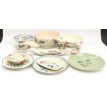 Poole Pottery collection of traditional pieces to include plates, bowls, preserve pot and others (