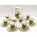 Elizabethan Staffordshire fine bone china coffee set for six place settings decorated with