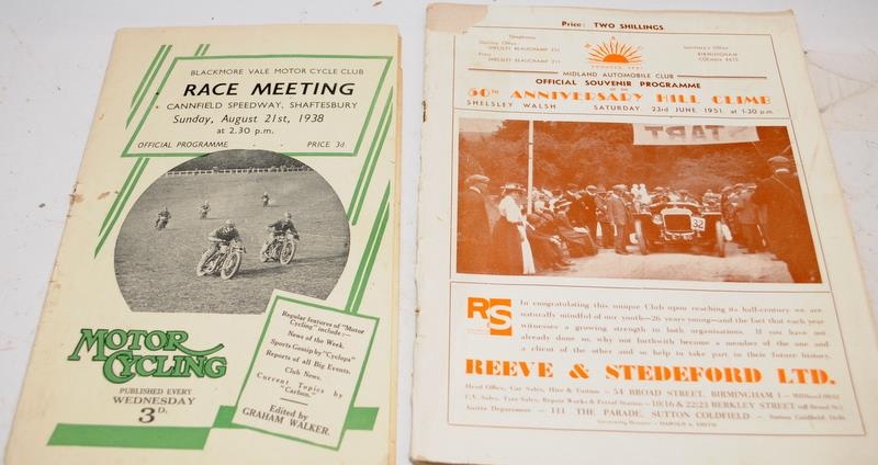 Collection of four early motor racing event programmes dating from 1938 to 1955 c/w an early pre - Image 3 of 4