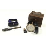 Griffin & George vintage Aeronautical? Anemometer with original leather case and attachment together