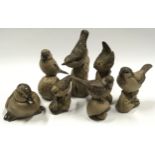 Poole Pottery Barbara Linley Adams collection of stoneware bird figurines (7).