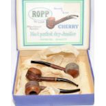 Collection of vintage Ropp De Luxe cherry pipes. All presented in an unused condition and in an