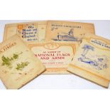 Interesting collection of stamps, cigarette cards and early matchbox covers contained within a