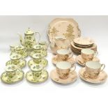 A Noritake Teaset for 6 place settings (1 cup a/f) together with a part Noritake tea set.