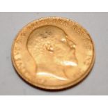 22ct gold full Sovereign dated 1907