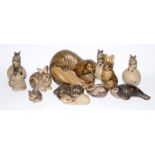 Poole Pottery Barbara Linley Adams collection of animals to include dormice, rabbits, dog with