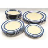 T.G. Green "Cornish Blue" collection of dinner plates, side plates and bowls. 20 pieces in all.
