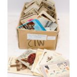 Boxed of mixed vintage postcards and greetings cards. (7)