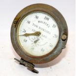 Vintage Walker's Ship Log maritime instrument, with nautical miles sub dial. 17cms across case.