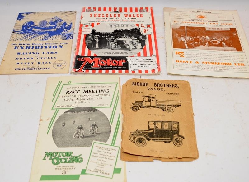 Collection of four early motor racing event programmes dating from 1938 to 1955 c/w an early pre