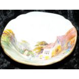 Vintage Royal Crown Derby hand painted trinket dish signed by WJC Dean. 12cms across