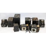 Collection of vintage box and 126 film cameras. Nine in lot