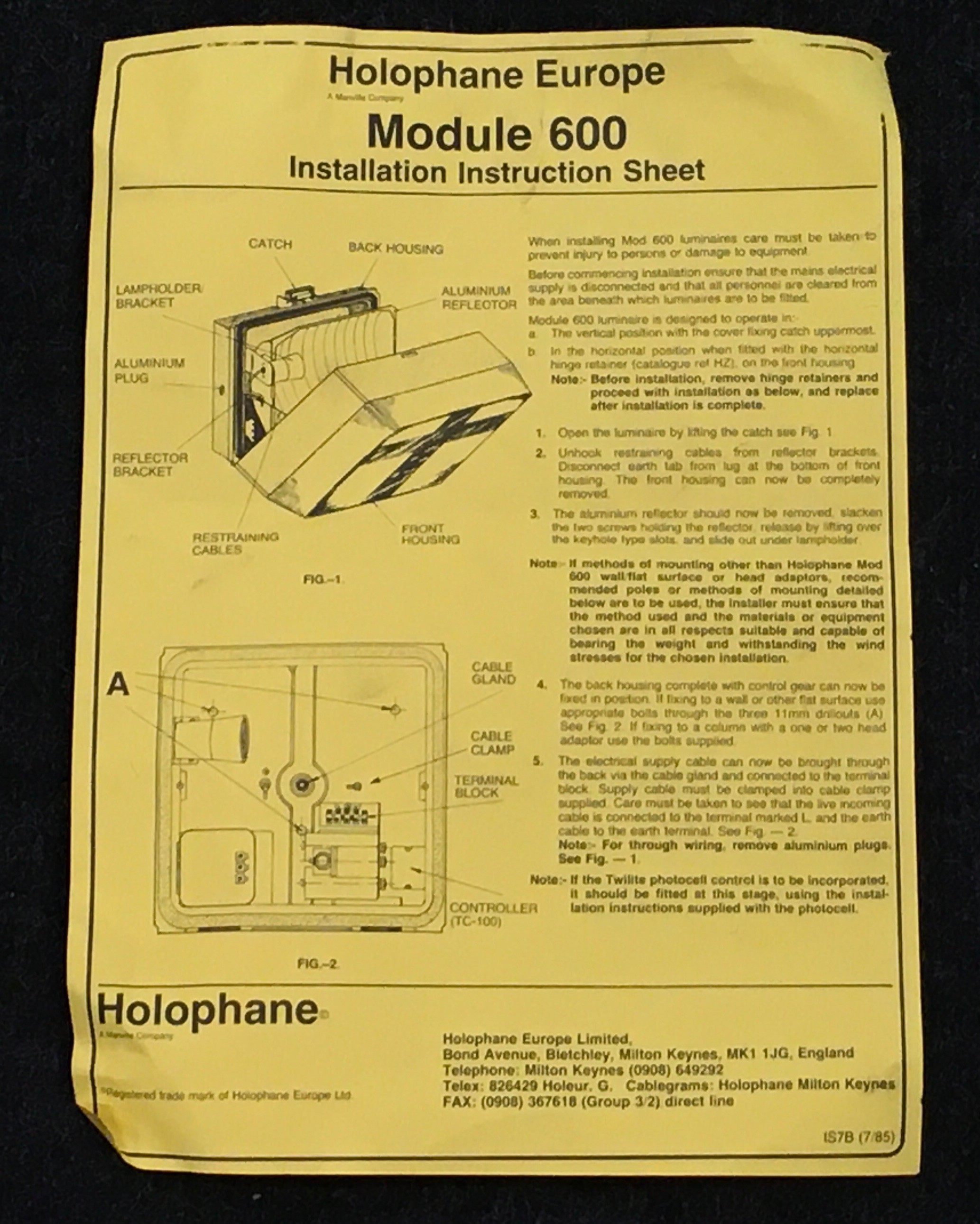 A pair of Holophane Module 600 industrial lamps each measuring 30x42x42cm. - Image 3 of 3