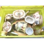 Large crate of Corona ware crockery.