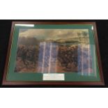 Caton Woodville: Framed and glazed military print "The Charge of the 9th Lancers" 94x69cm.