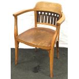 Early 20th century Secession desk chair by Otto Wagner circa 1910. Stamped by manufacturer " J & J