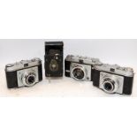 Collection of vintage cameras to include Kodak Retinette x 2 an Ilford Sportsman and a Kodak Eastman