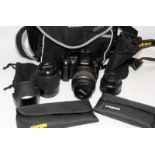 Nikon D60 Dslr camera c/w 18-55mm, 55-200mm zoom lenses and Nikon branded 1.7x converter. Lot also