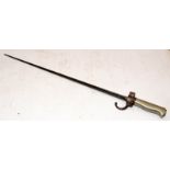 Antique French model 1886 Epee Lebel standard version bayonet with alloy hilt and retaining curved