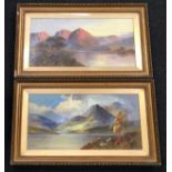 Joel Owen 1892-1931: Pair of framed and signed early 20th century oil on canvas landscape