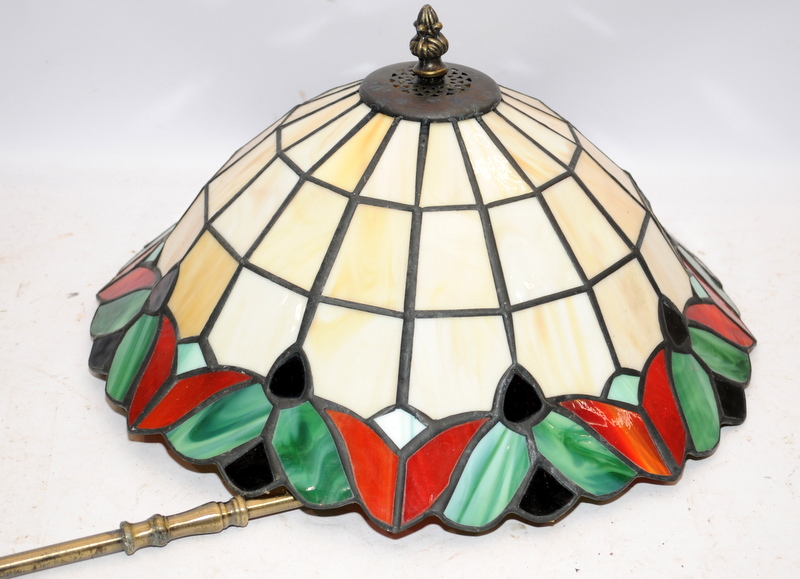 Tiffany style ceiling uplighter shade requiring some attention. 35cms across