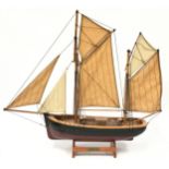 A model ship 'Smack' 50cm tall.